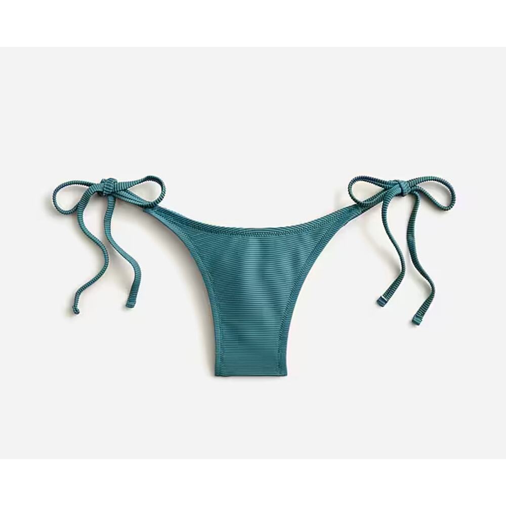 5/$25 J. Crew Ribbed Curved-Waist Cheeky String Bikini Swim Bottoms M Medium New
